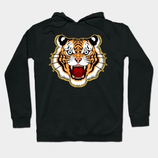 Tiger Head Old School Retro Traditional Tattoo Hoodie